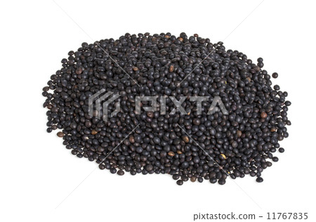 Heap of black lentil isolated on white 11767835