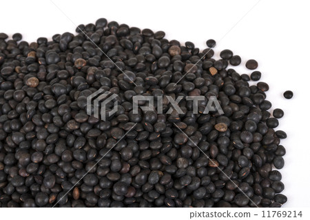 Heap of black lentil isolated on white 11769214