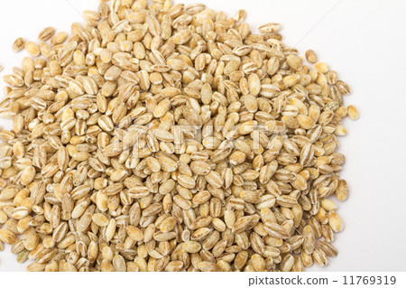 Pearl barley heap isolated on white 11769319