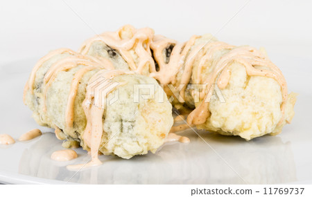 Japanese Cuisine -Tempura Maki Sushi (Deep Fried Roll made of sa 11769737
