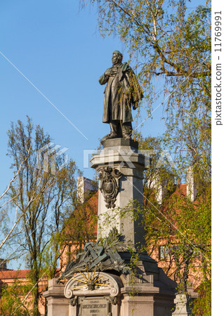 Warsaw, capital city of Poland. Monument of Adam Mickiewicz, the Warsaw, capital city of Poland. Monument of Adam Mickiewicz, the 11769991
