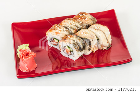 Japanese traditional Cuisine - Maki Roll with Cucumber , Cream C Japanese traditional Cuisine - Maki Roll with Cucumber , Cream C 11770213