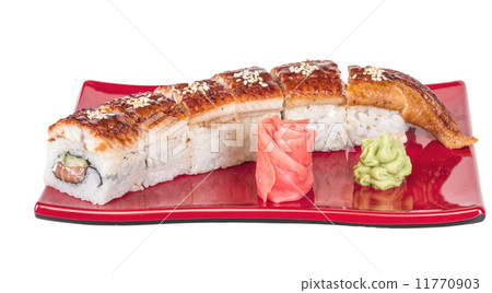 Japanese traditional Cuisine - Maki Roll with Cucumber , Cream C Japanese traditional Cuisine - Maki Roll with Cucumber , Cream C 11770903