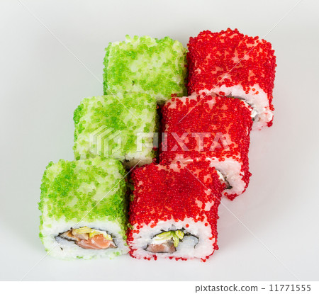 Tobiko Spicy Maki Sushi - Hot Roll with various type of Tobiko ( 11771555