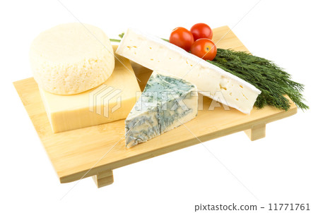 Variety of cheese: ementaler, gouda, Danish blue soft cheese and Variety of cheese: ementaler, gouda, Danish blue soft cheese and 11771761