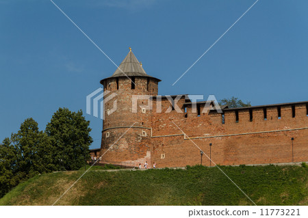 Kremlin wall at Nizhny Novgorod in summer. Russia 11773221