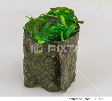 Japanese fresh maki sushi with green seaweed Chuka 11773909