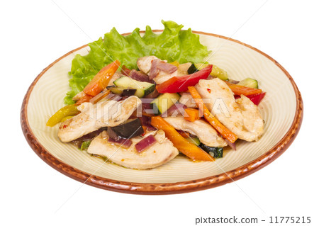 Grilled vegetables and chicken fillet Grilled vegetables and chicken fillet 11775215