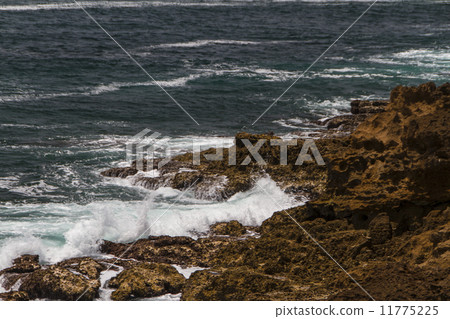 The waves fighting about deserted rocky coast of Atlantic ocean, 11775225