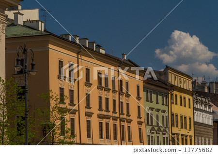 Beautiful facade of old town house in Krakow, Poland 11775682