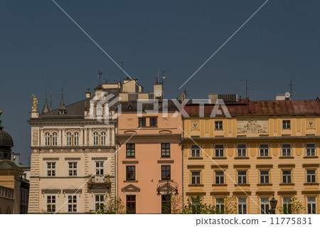 Beautiful facade of old town house in Krakow, Poland Beautiful facade of old town house in Krakow, Poland 11775831