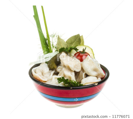 Bowl with traditional russian dish - pelmeni Bowl with traditional russian dish - pelmeni 11776071