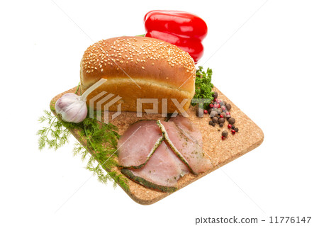 Ripe fresh ham with vegetables Ripe fresh ham with vegetables 11776147