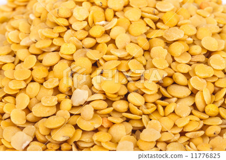Yellow lentils isolated on white background.Macro shot Yellow lentils isolated on white background.Macro shot 11776825