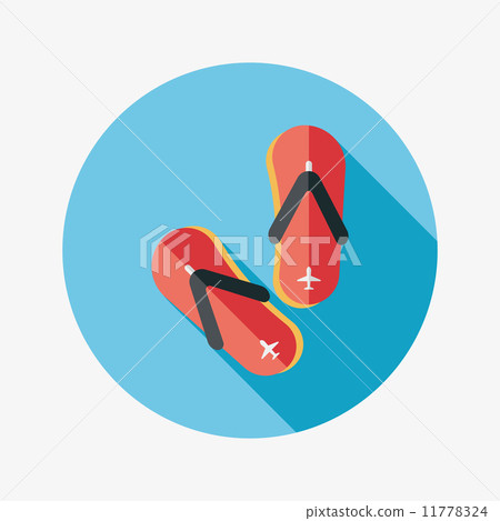 flip flop flat icon with long shadow - Stock Illustration [11778324 ...