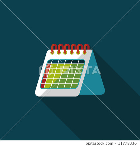 Calendar flat icon with long shadow,eps10 - Stock Illustration ...