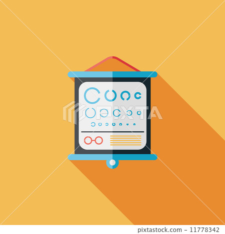 eye test chart flat icon with long shadow 11778342