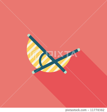 Lounger Beach Sunbed Chair flat icon with long shadow 11778382