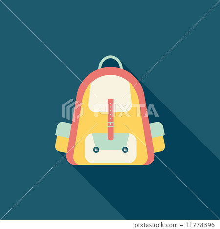 Backpack flat icon with long shadow - Stock Illustration [11778396] - PIXTA