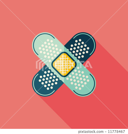 medical bandage flat icon with long shadow 11778467