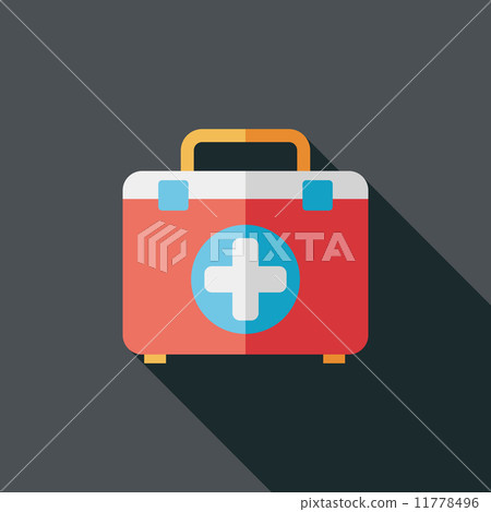 first aid kit flat icon with long shadow 11778496