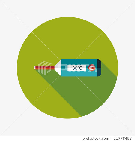 medical thermometer flat icon with long shadow 11778498