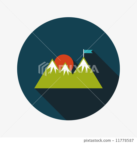 Mountain tourist flat icon with long shadow - Stock Illustration ...