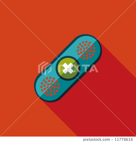 medical bandage flat icon with long shadow 11778618
