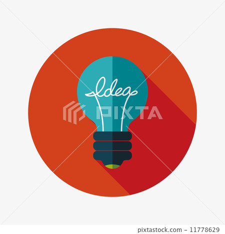 Light bulb flat icon with long shadow,eps10 11778629