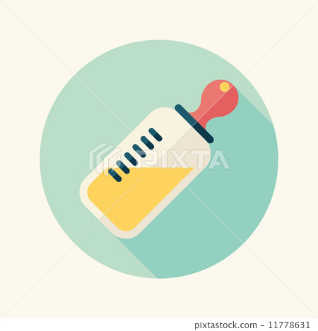 Baby bottle flat icon with long shadow,EPS 10 11778631