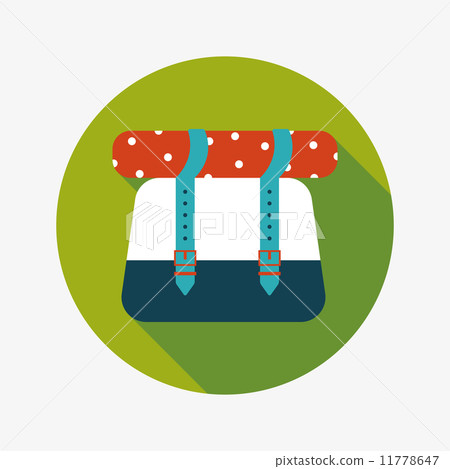 Backpack flat icon with long shadow - Stock Illustration [11778647] - PIXTA