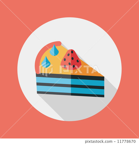 birthday cake flat icon with long shadow,eps10 - Stock Illustration ...