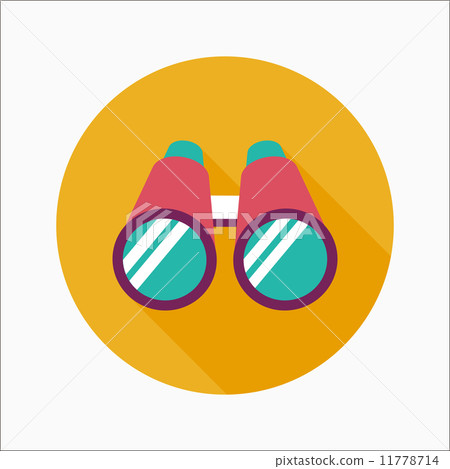 Binoculars flat icon with long shadow 11778714