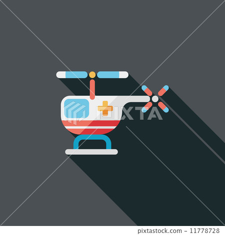 Medical helicopter flat icon with long shadow Medical helicopter flat icon with long shadow 11778728