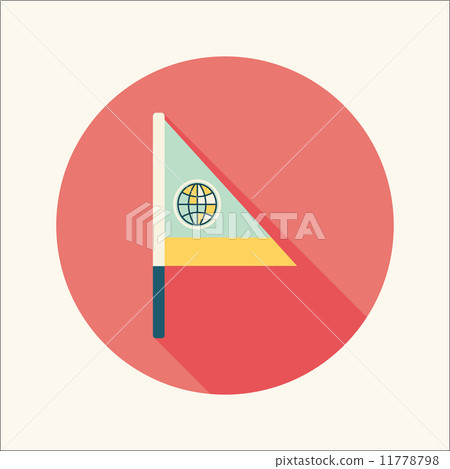 Flag flat icon with long shadow - Stock Illustration [11778798] - PIXTA