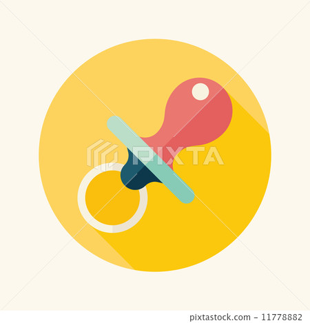 Baby's dummy flat icon with long shadow,EPS 10 11778882