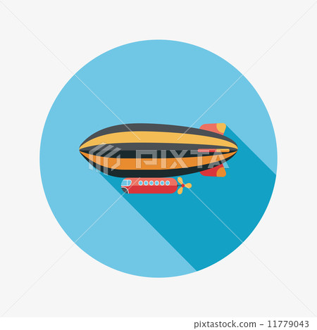 Airship flat icon with long shadow - Stock Illustration [11779043] - PIXTA