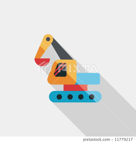 Excavator digger flat icon with long shadow,eps 10 Excavator digger flat icon with long shadow,eps 10 11779217