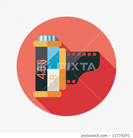 camera film, flat icon with long shadow - Stock Illustration [11779241 ...