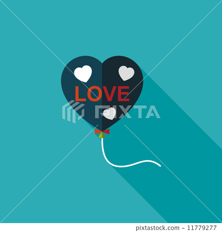 love balloons flat icon with long shadow,eps10 - Stock Illustration ...