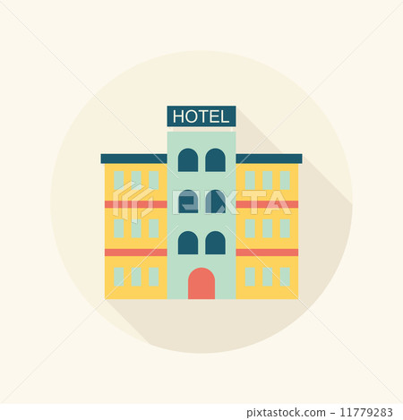 Hotel flat icon with long shadow Hotel flat icon with long shadow 11779283