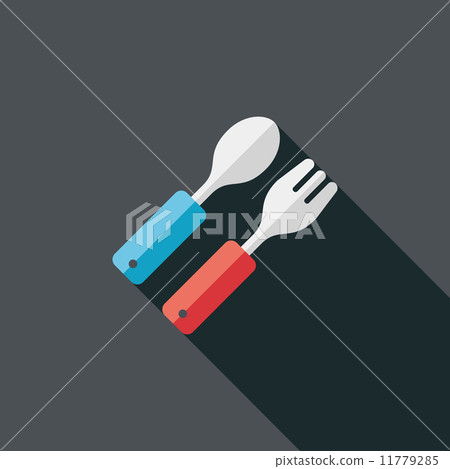 dishware and cutlery flat icon with long shadow,eps10 dishware and cutlery flat icon with long shadow,eps10 11779285