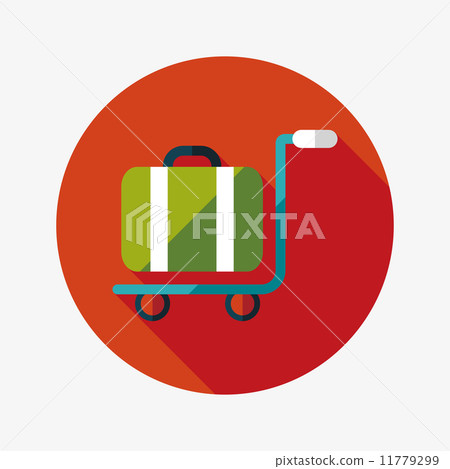 vintage travel suitcases, flat icon with long shadow 11779299
