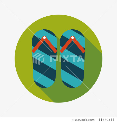 flip flop flat icon with long shadow-插圖素材 [11779311] - PIXTA圖庫
