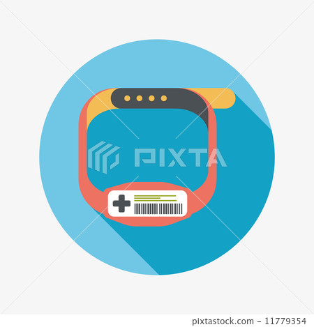 Patient ID Bracelet flat icon with long shadow 11779354