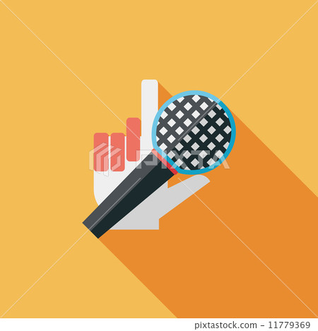 Microphone flat icon with long shadow,eps10 11779369