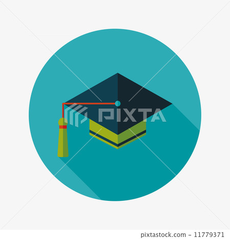 Education Cap flat icon with long shadow,eps10 Education Cap flat icon with long shadow,eps10 11779371