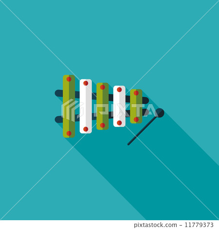 Xylophone flat icon with long shadow,eps10 11779373