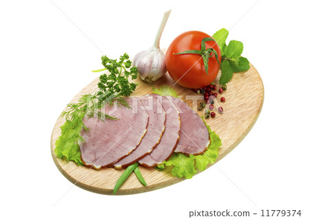 Ripe fresh ham with vegetables Ripe fresh ham with vegetables 11779374