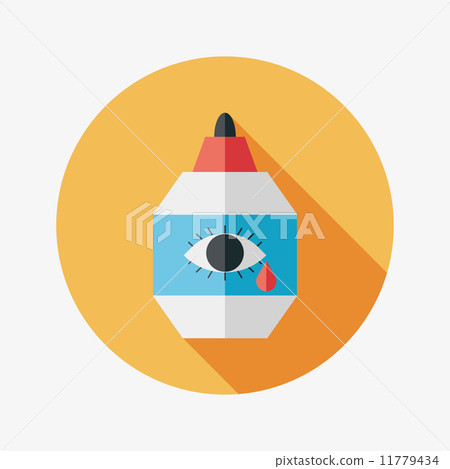 Eye Drop flat icon with long shadow 11779434